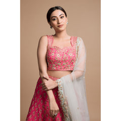 Fuchsia Pink Butti Lehenga Set