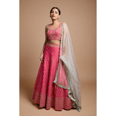 Fuchsia Pink Butti Lehenga Set