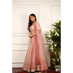 Blush Pink Geometric Zardozi Lehenga Set