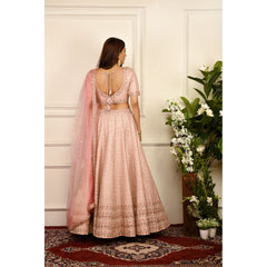 Blush Pink Geometric Zardozi Lehenga Set