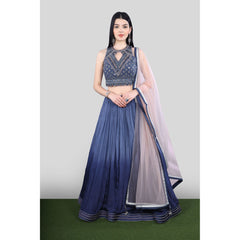 Indigo Blue Ombre Lehenga Set