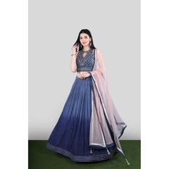 Indigo Blue Ombre Lehenga Set