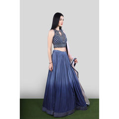 Indigo Blue Ombre Lehenga Set