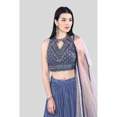 Indigo Blue Ombre Lehenga Set