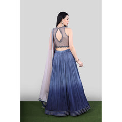 Indigo Blue Ombre Lehenga Set