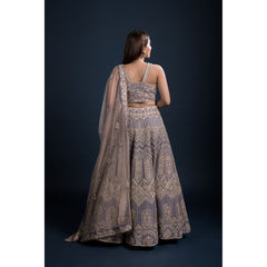 Lavender Abstract Lehenga Set