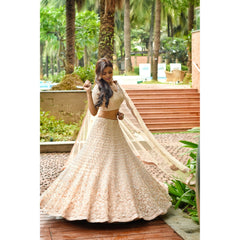 Blush Nude Sequinned Lehenga Set