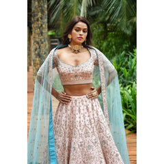 Creole Pink Aqua Lehenga Set