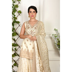 Off-White Benarasi Brocade Sharara Set