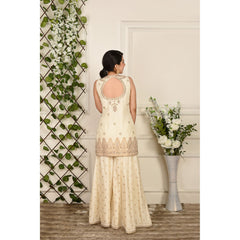 Off-White Benarasi Brocade Sharara Set