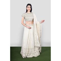 Ivory Gold Chikankari Lehenga Set