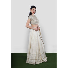 Ivory Gold Chikankari Lehenga Set