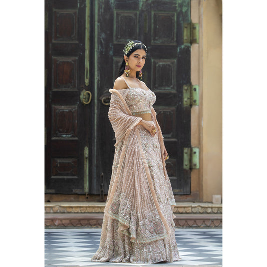 Princess Peach Off Shoulder Lehenga Set