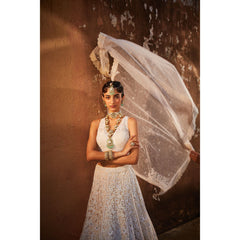 White Organza Lehenga