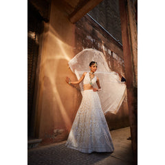 White Organza Lehenga