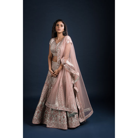 Copper Ice Lehenga Set